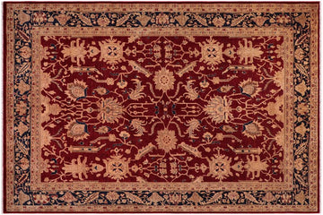 handmade Traditional Kafkaz Chobi Ziegler Red Blue Hand Knotted RECTANGLE 100% WOOL area rug 9 x 12